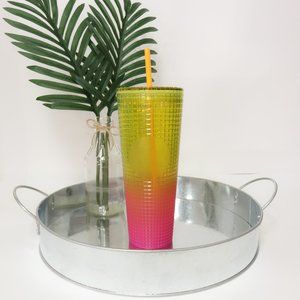 Starbucks Cup Pink and Yellow 24oz Summer 2022 Release